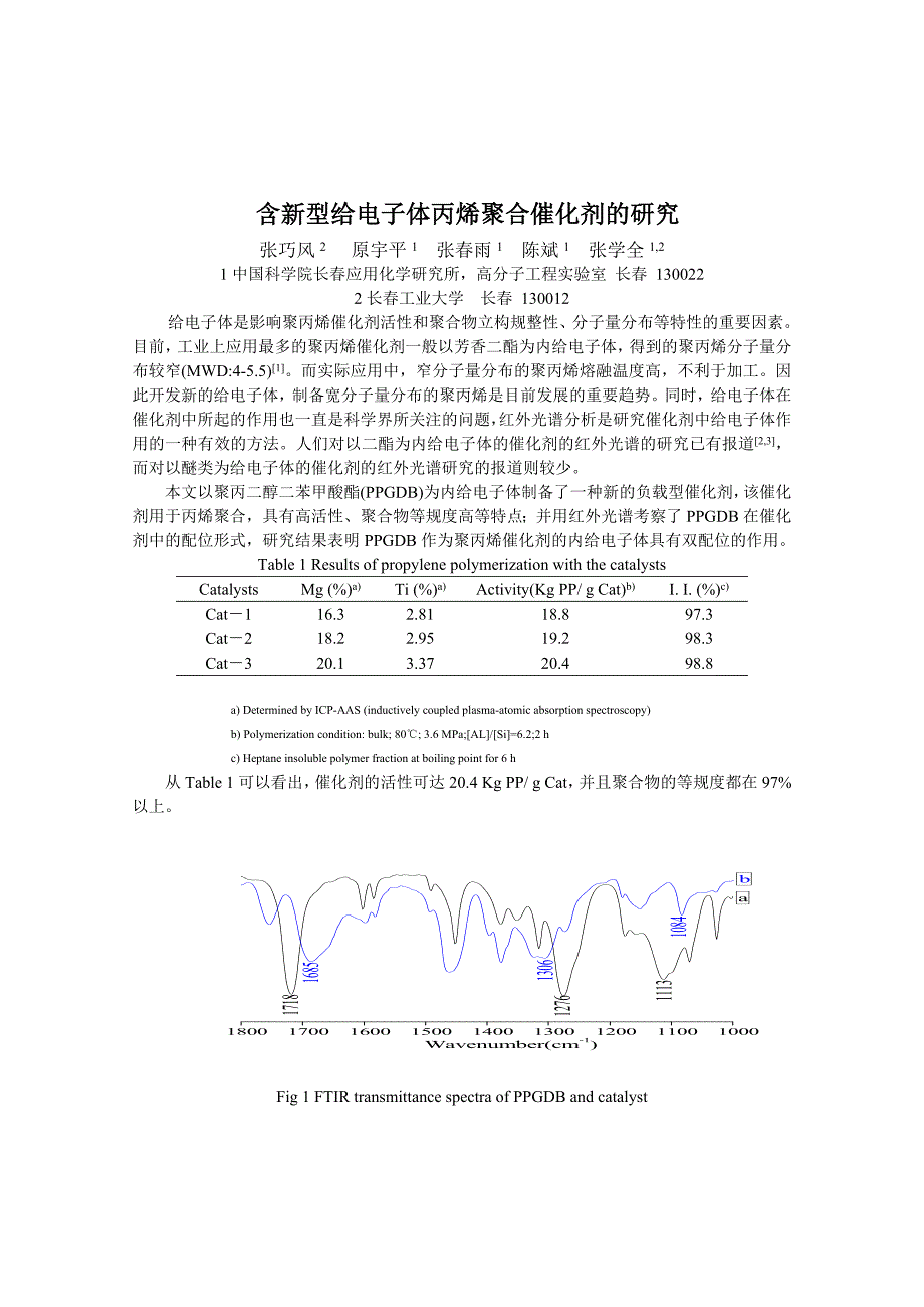 含新型给电子体丙烯聚合催化剂的研究_第1页