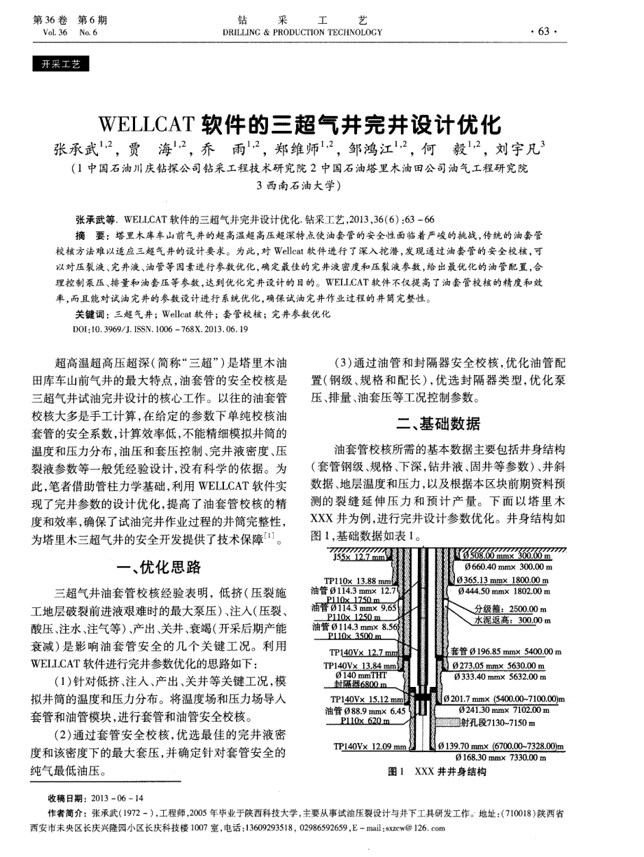 WELLCAT软件的三超气井完井设计优化_第1页