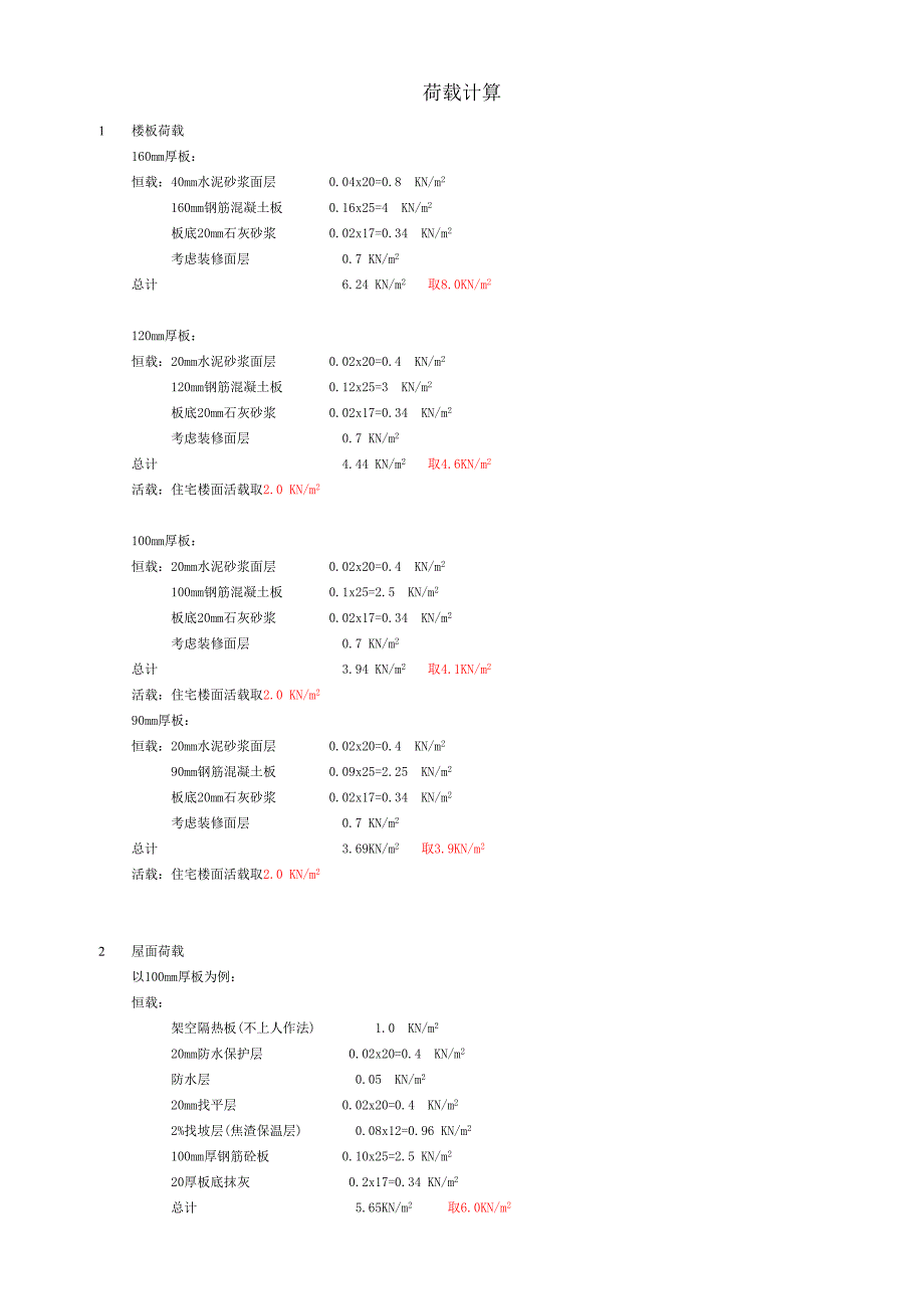 正确的荷载计算方法_第1页