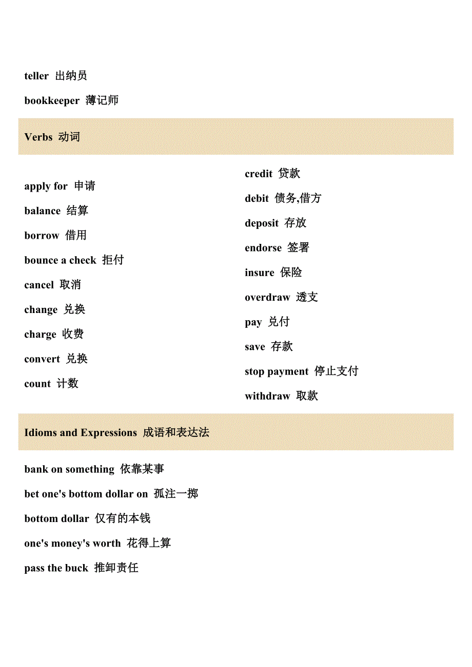 英语词汇-银行和货币_第4页