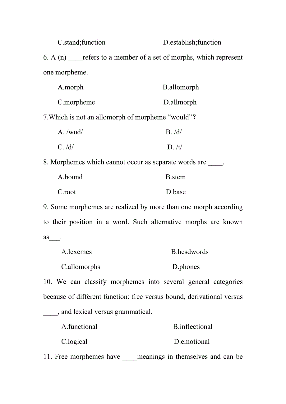 词汇学第三单元自测题_第2页