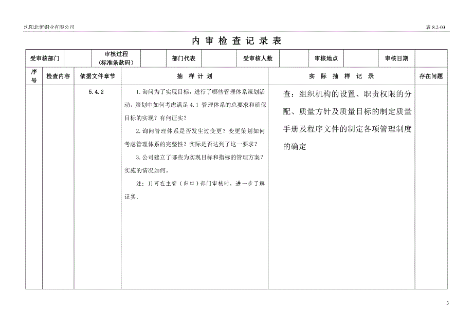 现场审核检查记录表_第3页