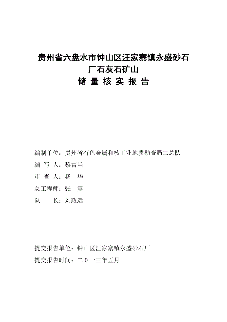 储量核实报告封面_第3页