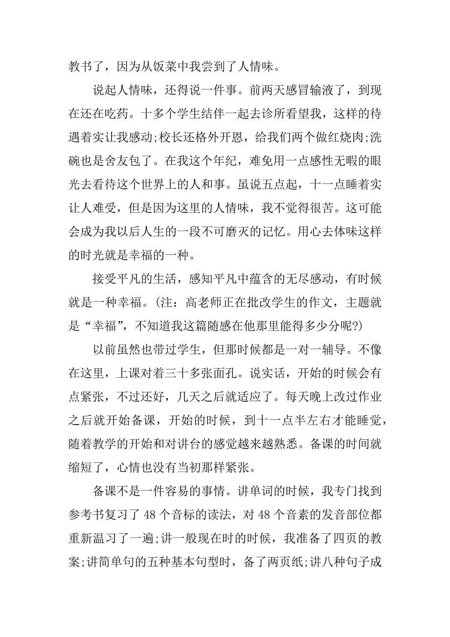 2017暑期支教实习总结3000字_第5页