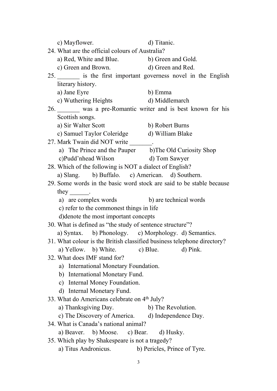 英语人文知识160题_第3页