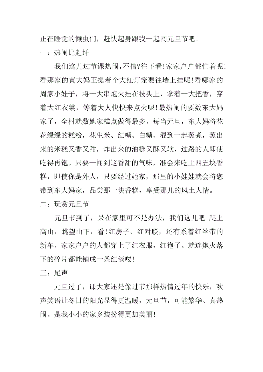 2018年元旦见闻作文500字_第4页