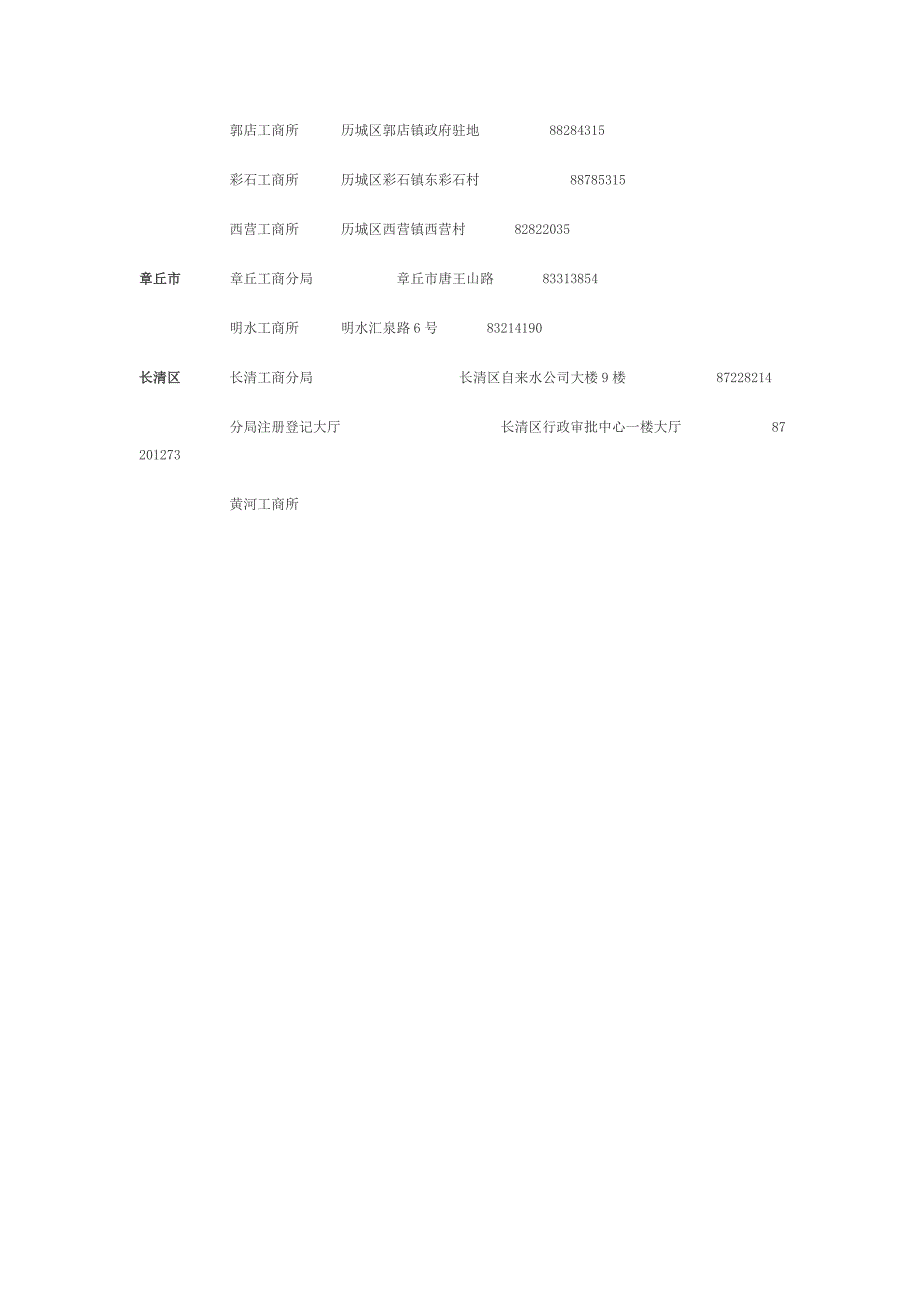 济南工商登记所一览表_第4页