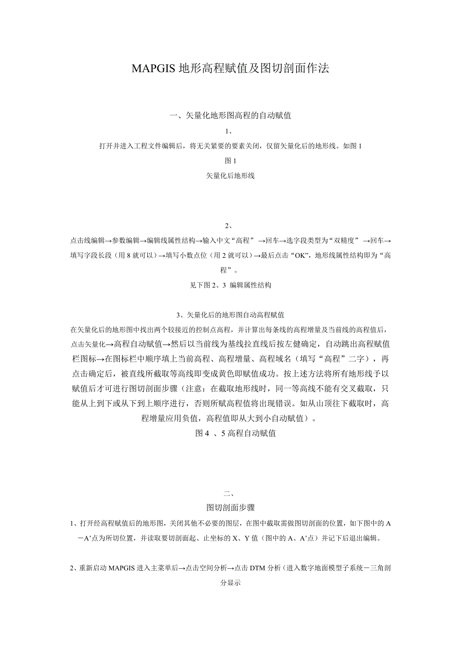 地形高程赋值及图切剖面作法_第1页