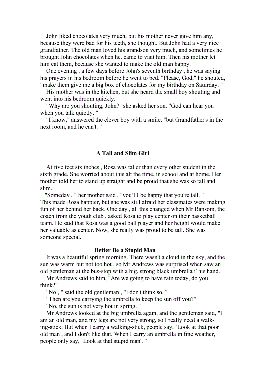 英语初级口语_短文18篇_第4页