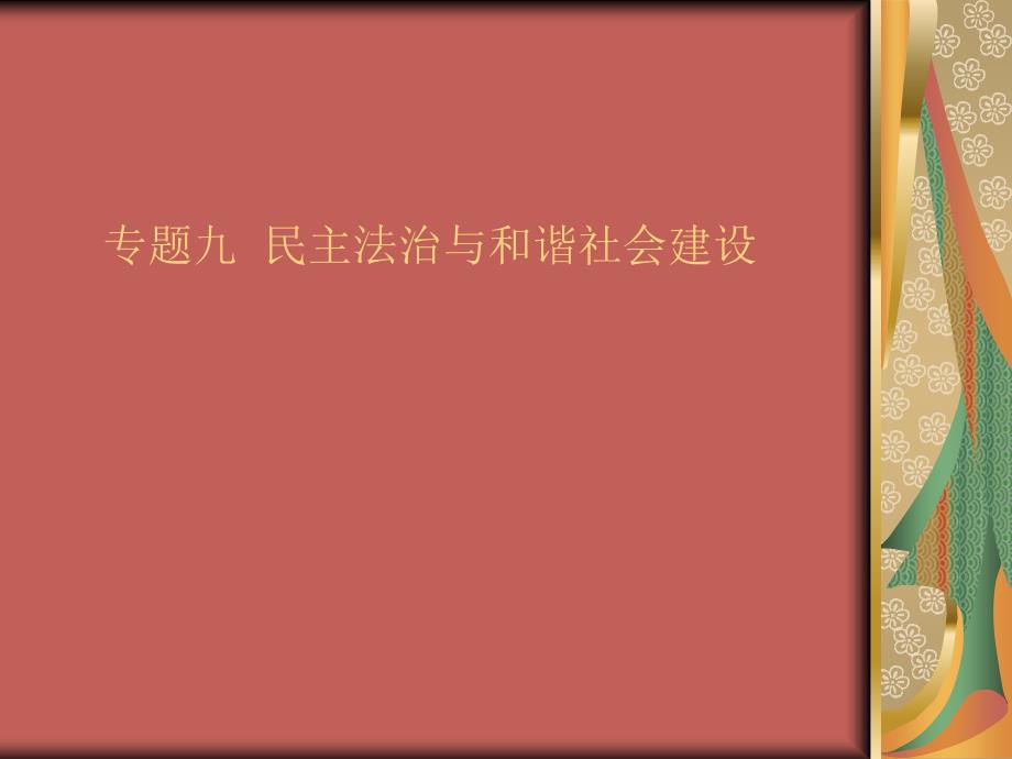 专题九民主法治与和谐社会建设_第1页