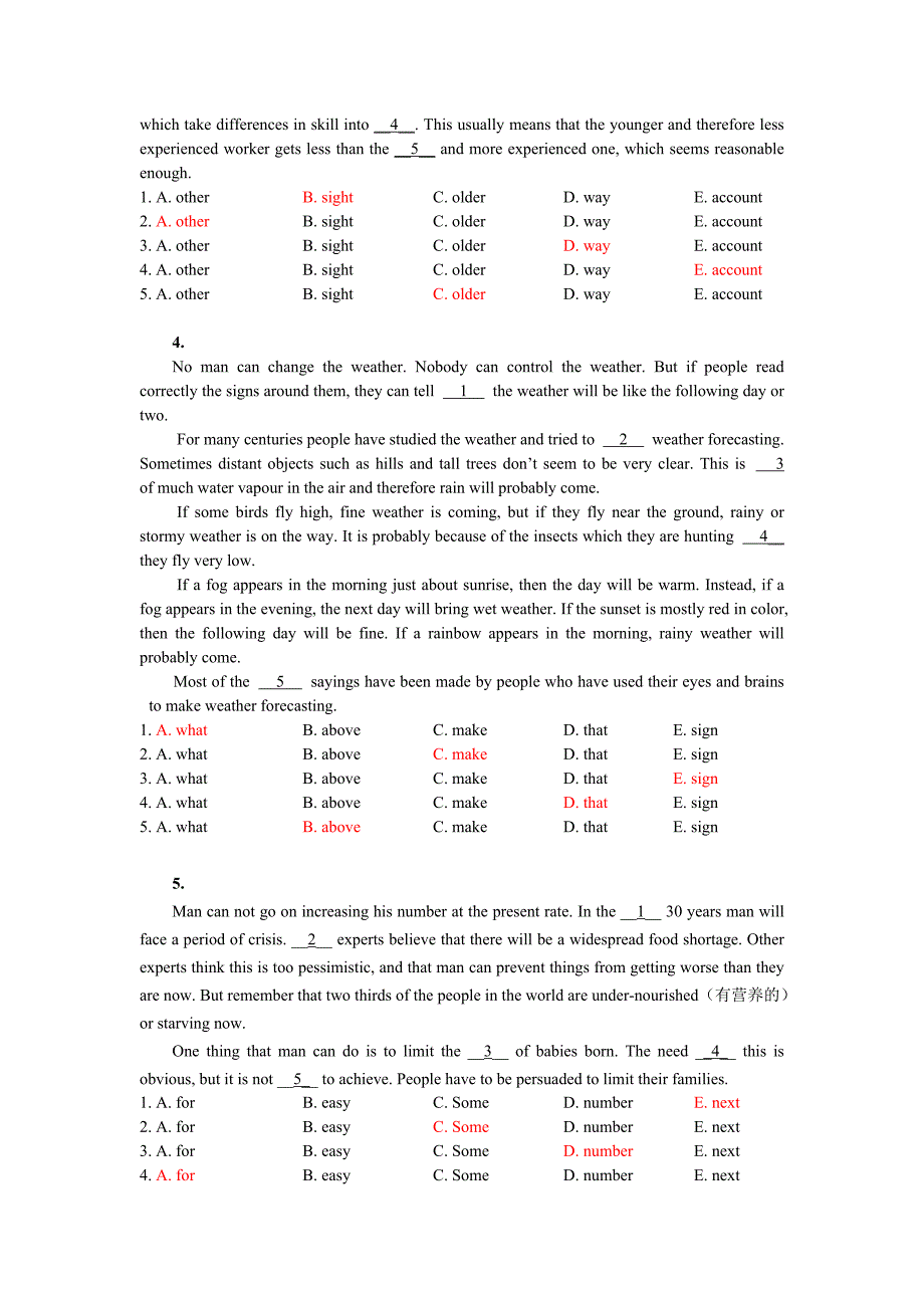 统考《大学英语b》完形填空专项练习 (1)_第2页