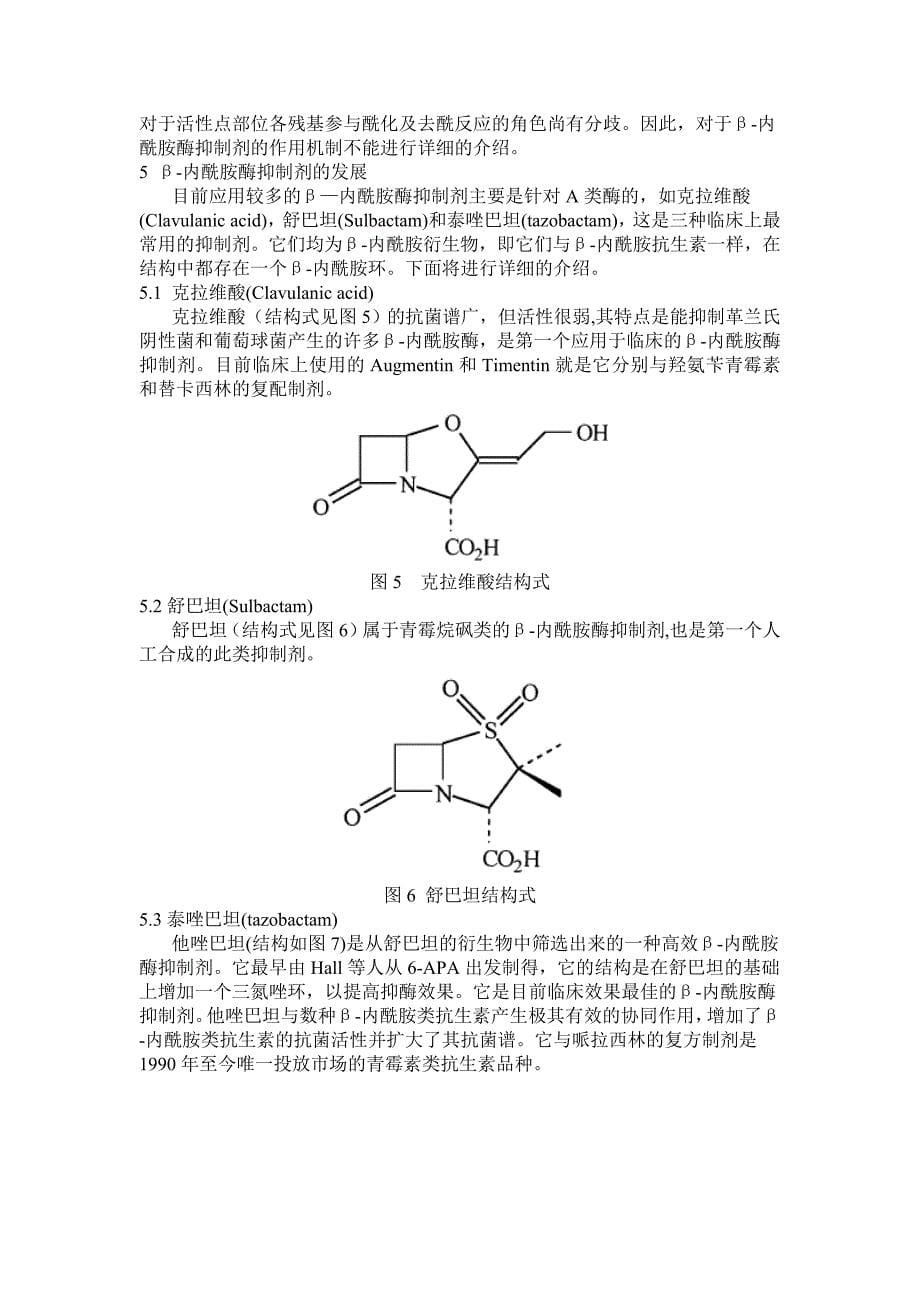 β-内酰胺酶抑制剂研究进展_第5页