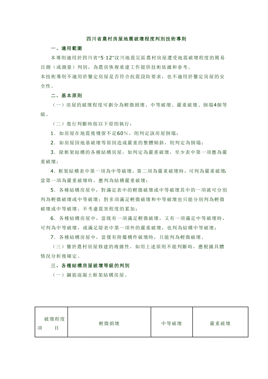 四川省农村房屋地震破坏程度判别技术导则_第1页