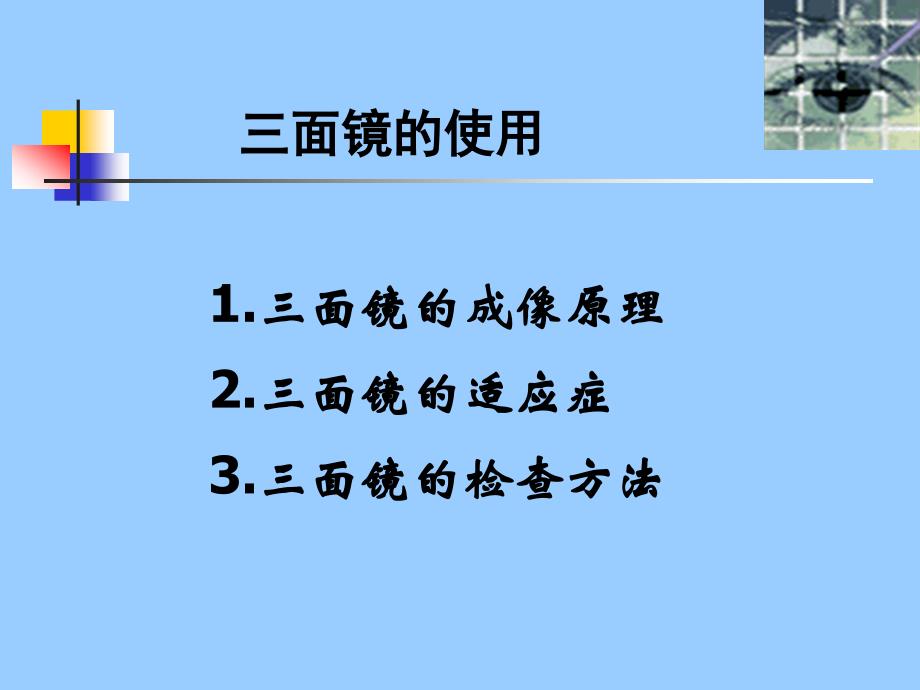 眼底检查 三面镜检查 眼科研究生课件_第1页