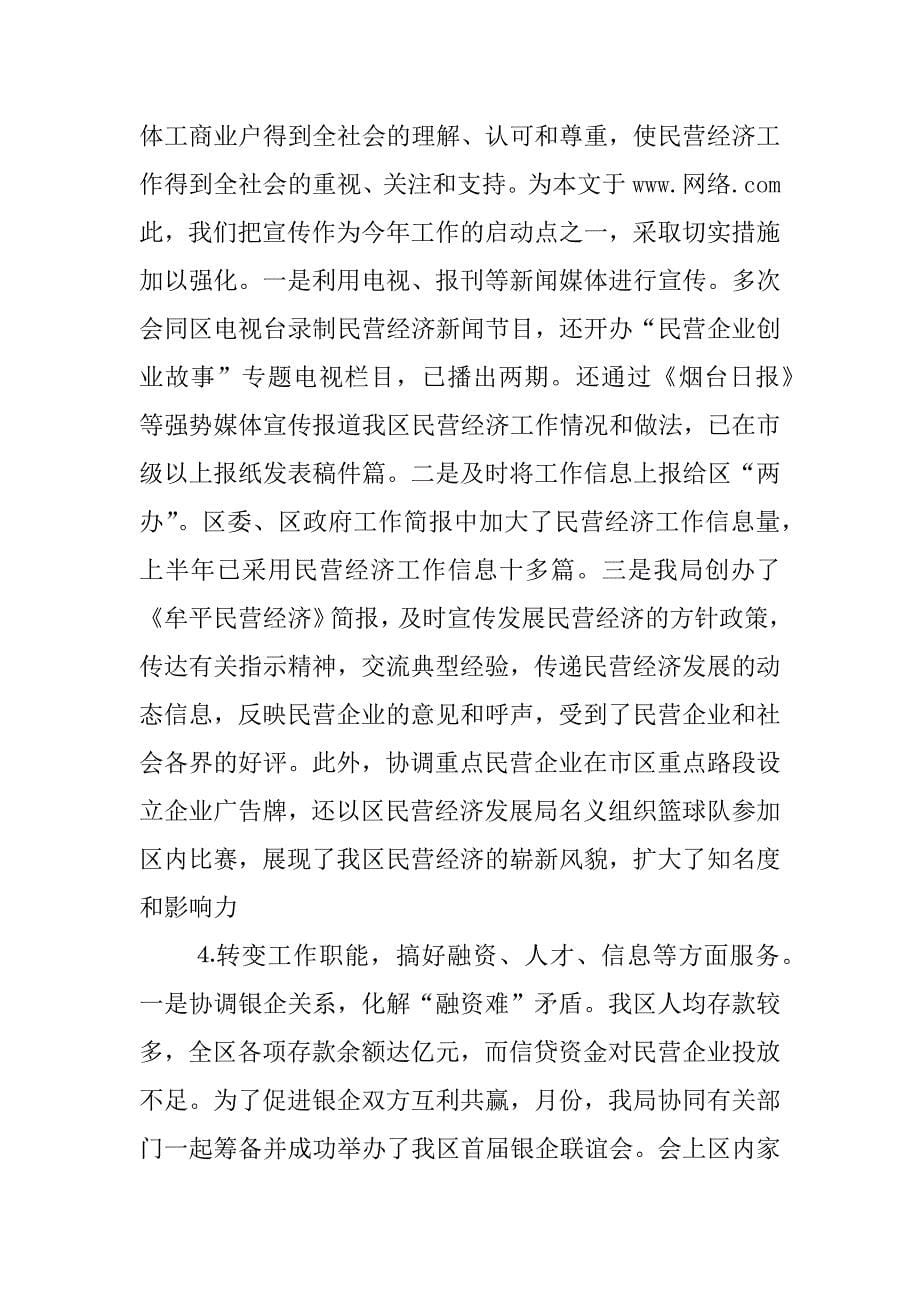 ｘｘ区民营经济上半年工作总结及下半年打算_第5页