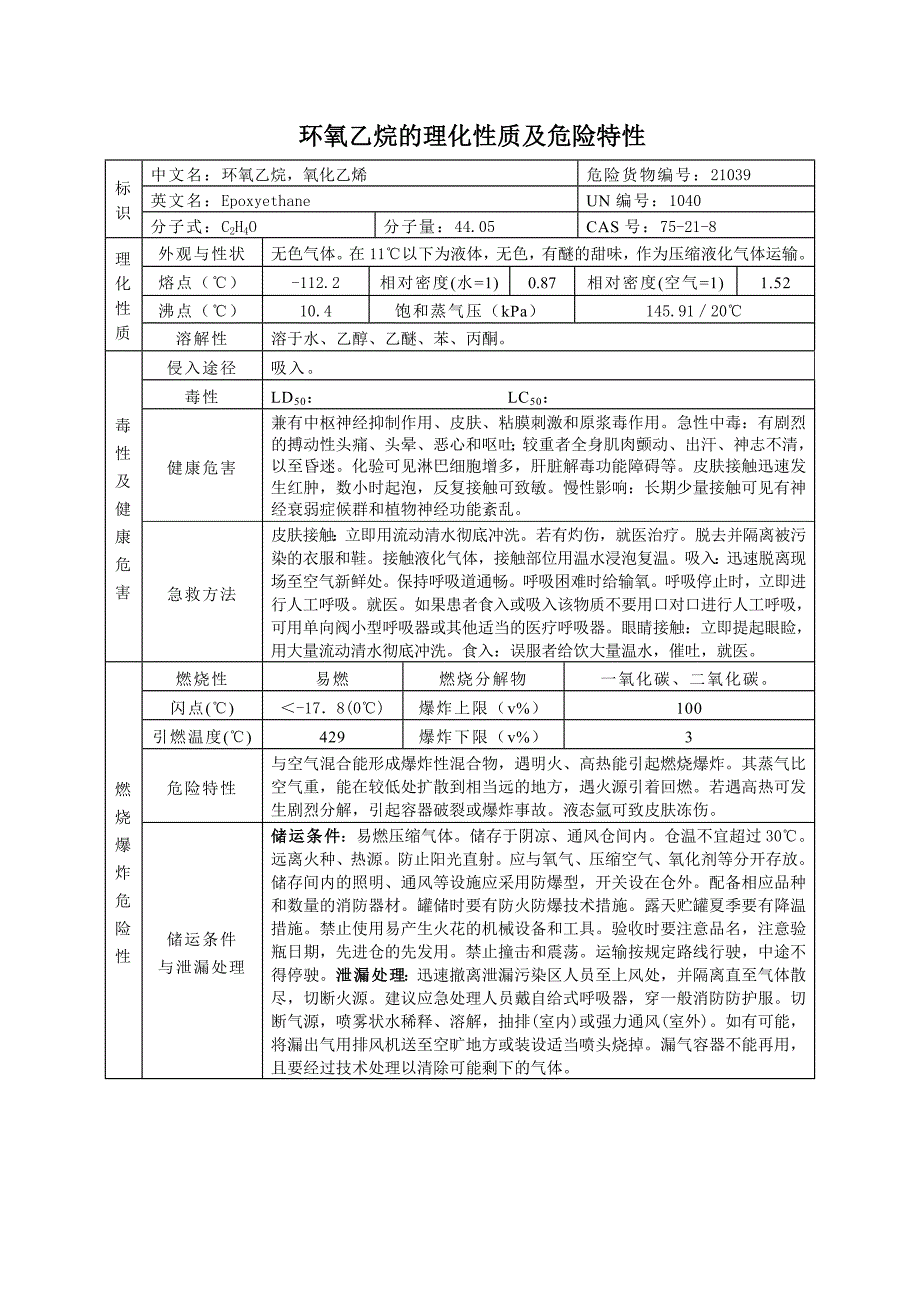 环氧乙烷的理化性质及危险特性_第1页