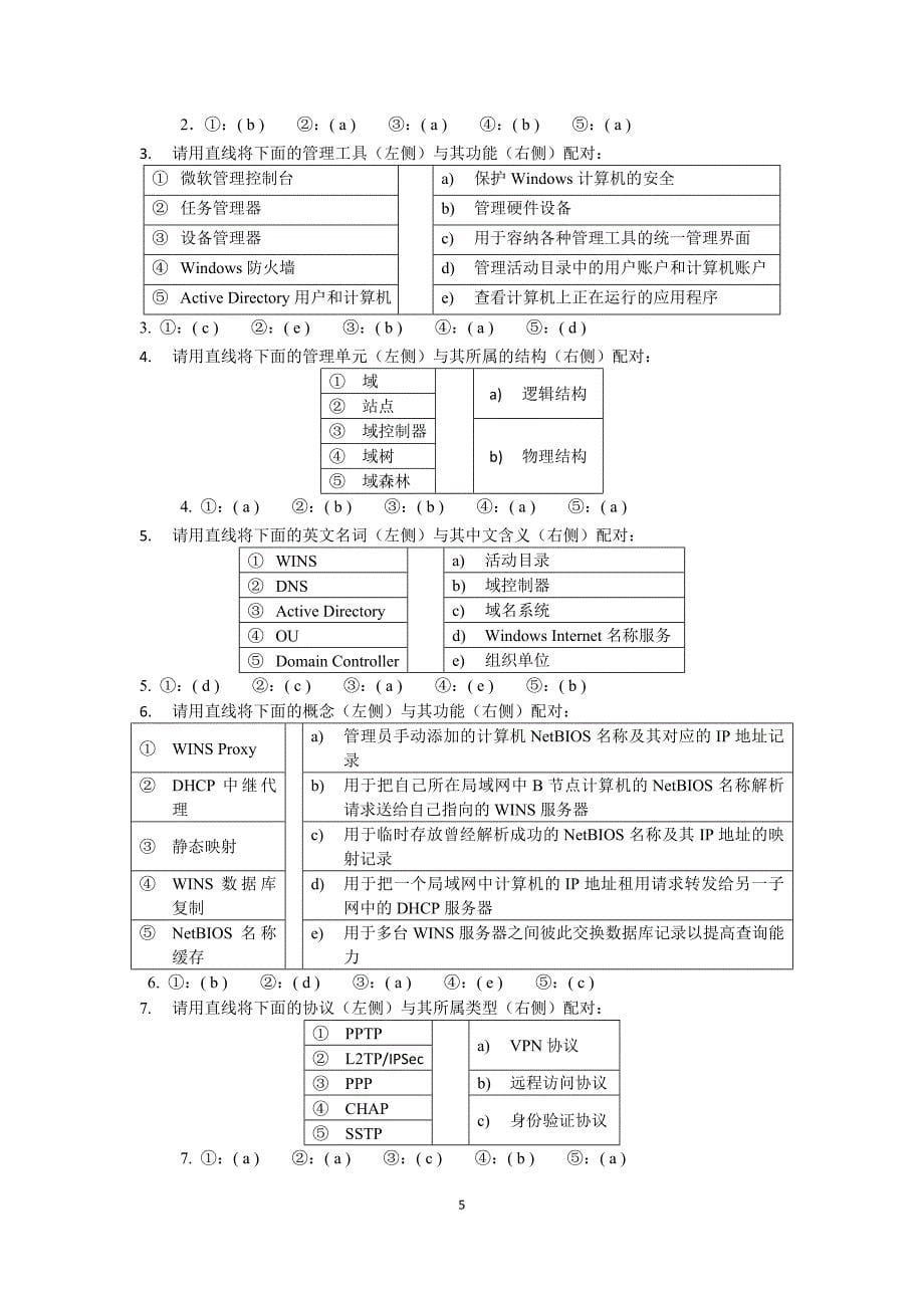 电大Windows网络操作系统管理网考试题_第5页