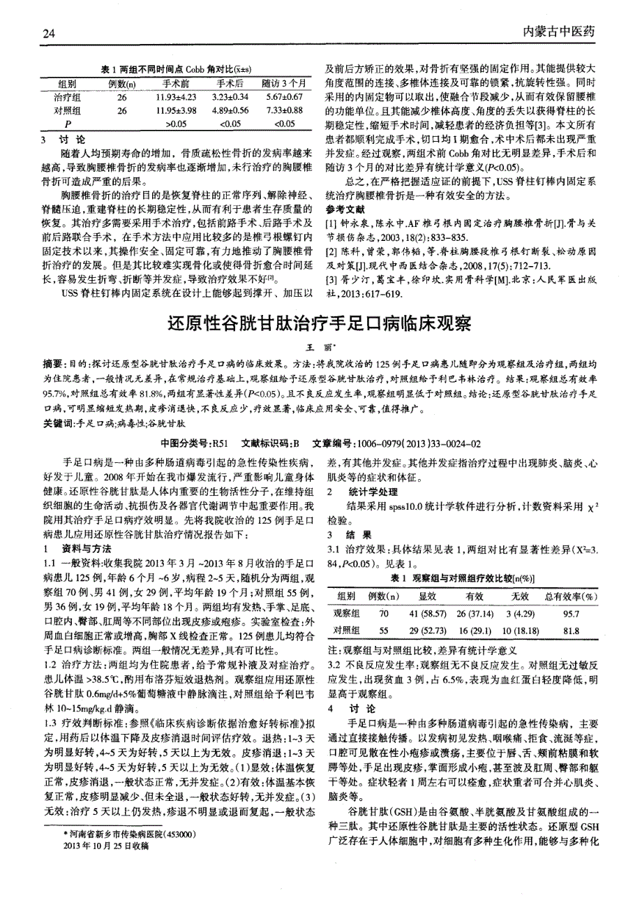 USS脊柱钉棒内固定系统治疗胸腰椎骨折临床体会_第2页