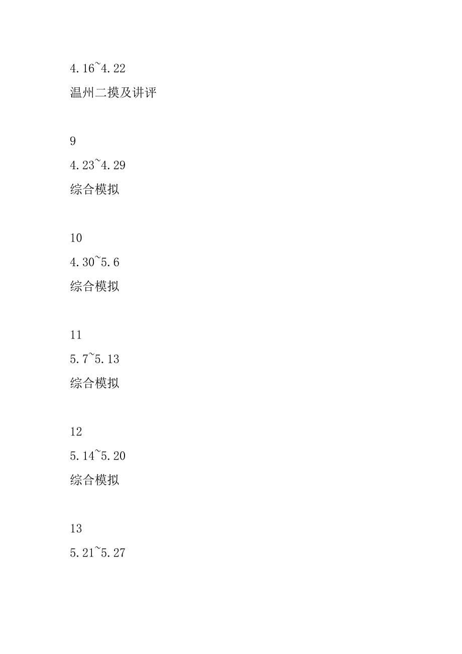 高三下学期英语教学计划1_第5页