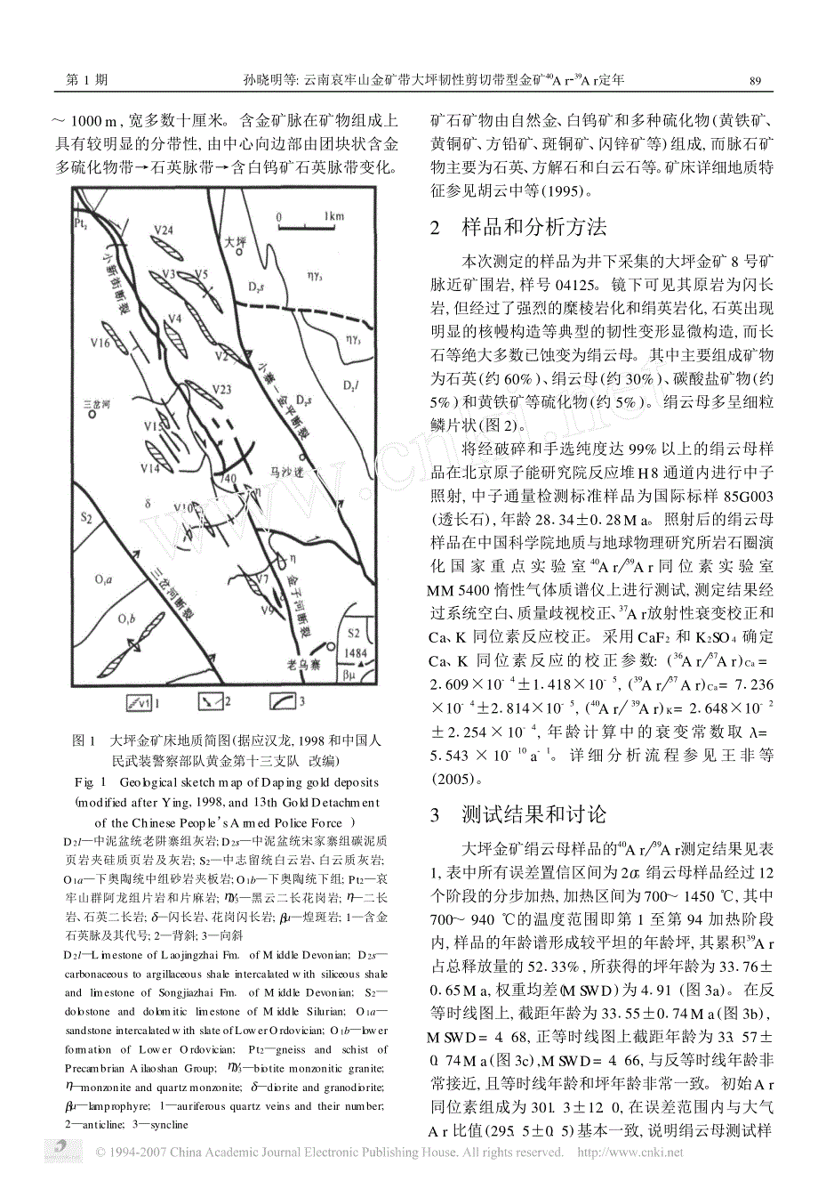 云南哀牢山金矿带大坪韧性剪切带型金矿ar_第3页