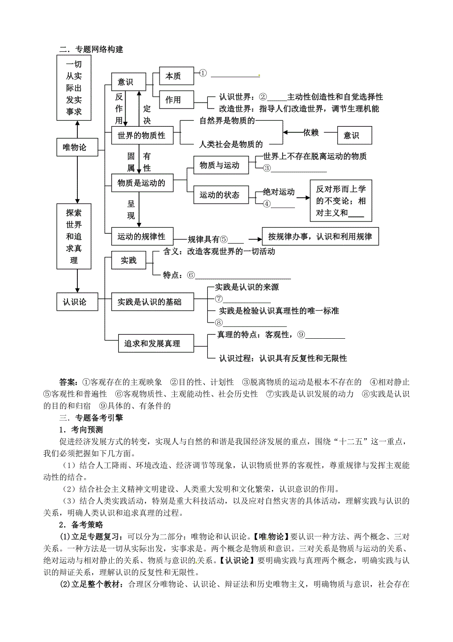 湖南省湘潭市凤凰中学2014届高考政治二轮复习 专题14 唯物论与认识论学案_第2页