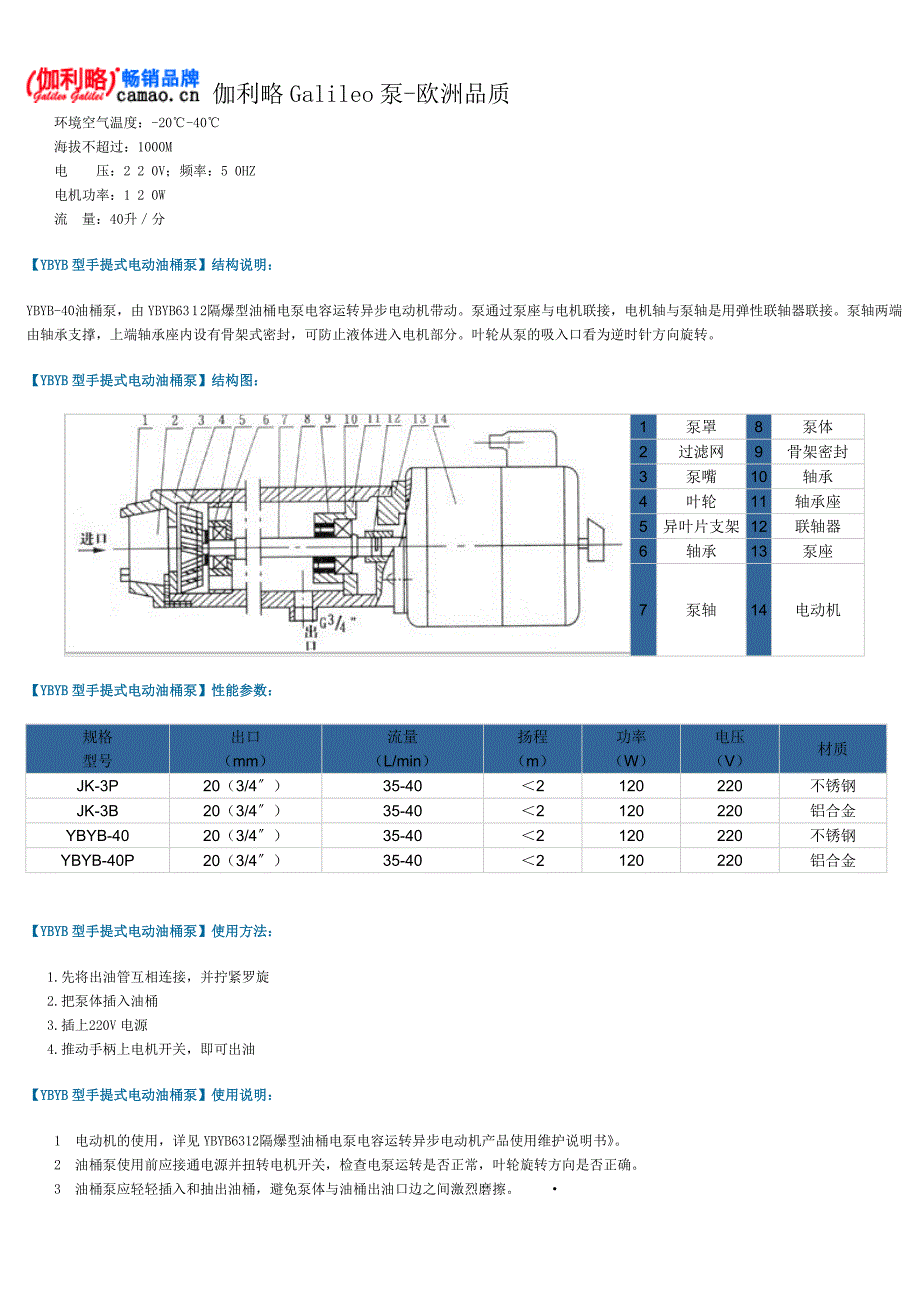 手提式电动油桶泵型号及参数_第2页