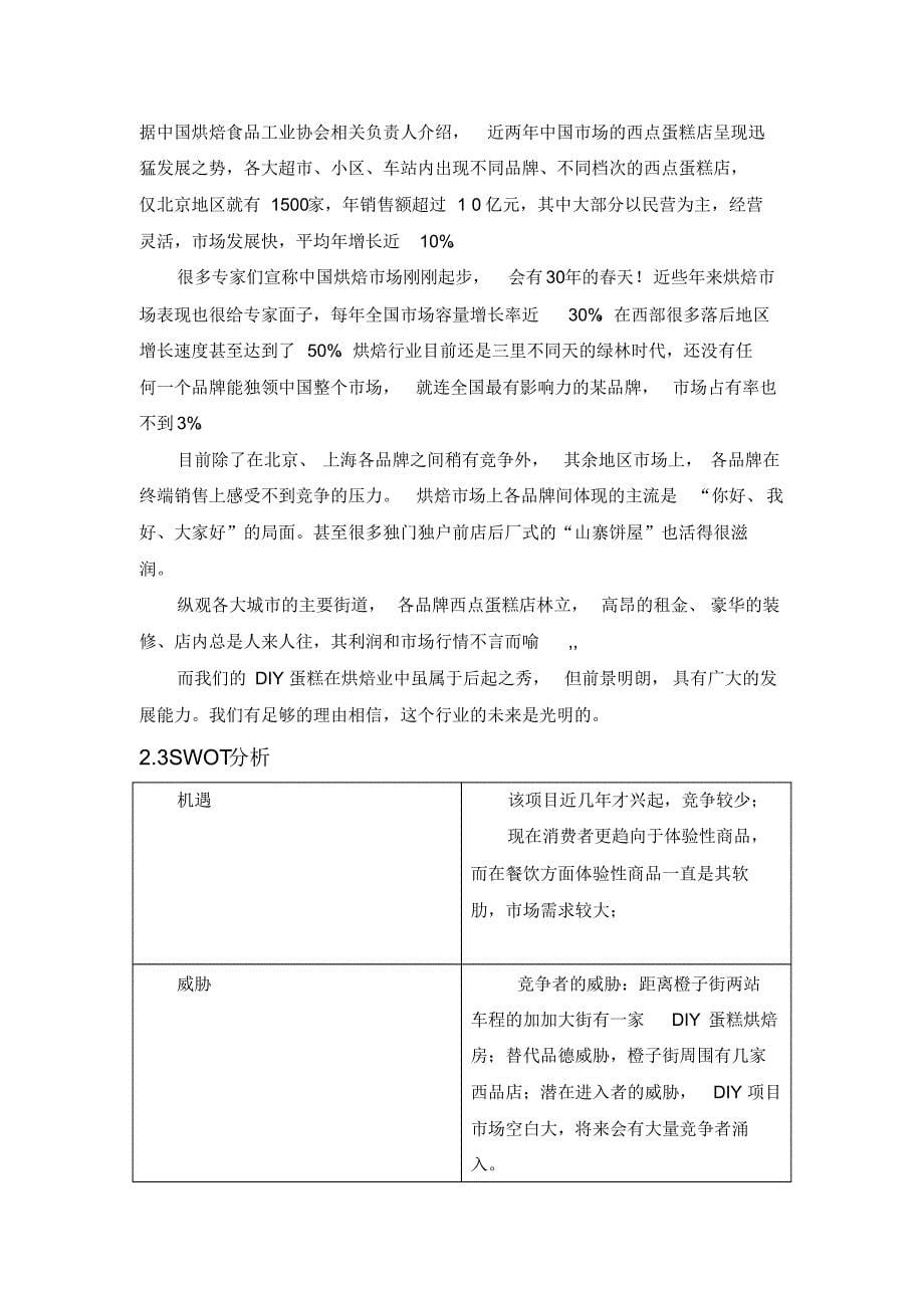 DIY蛋糕项目可行性分析_第5页