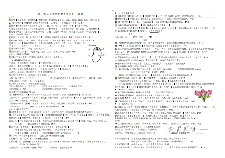 三年级科学下全册提纲_第1页