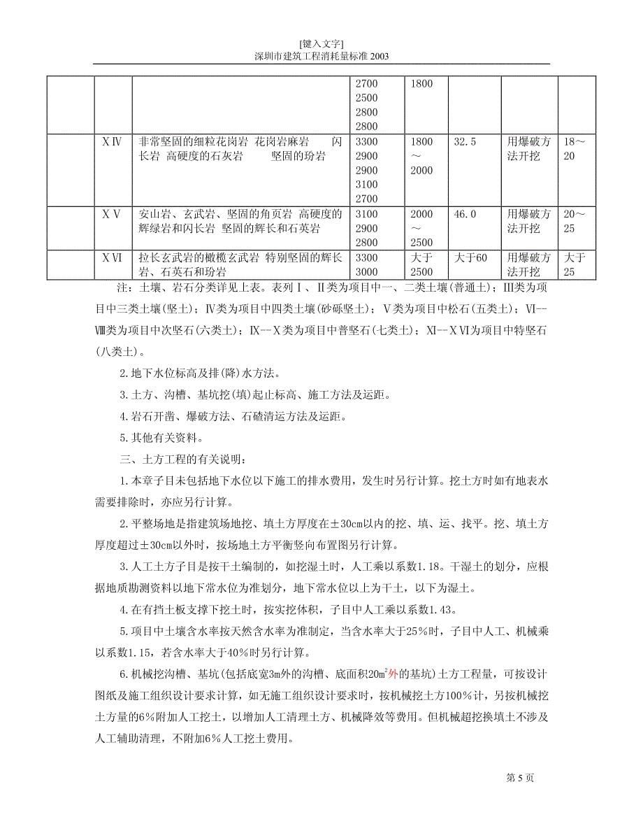 深圳市建筑工程消耗量标准(2003)定额规则_第5页