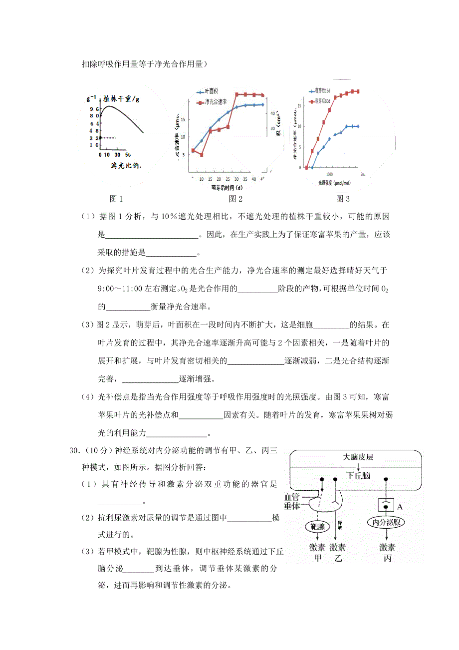 湖北省黄梅一中2014届高三理综（生物部分）下学期适应性训练试题（二十）新人教版_第3页