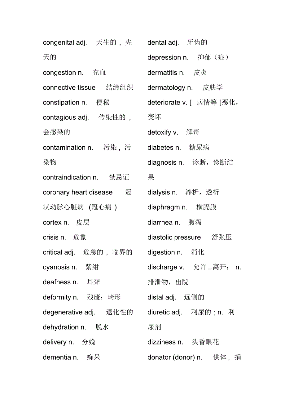 中医英语水平考试词汇表(讨论稿)_第3页