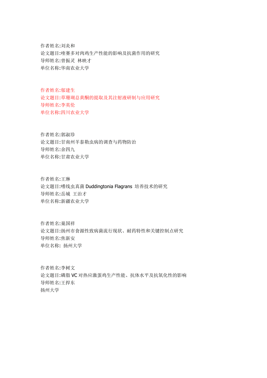 第二届全国兽医专业学位优秀学位论文_第3页