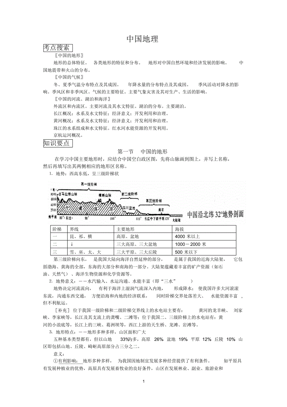 高考中国地理知识点总结_第1页