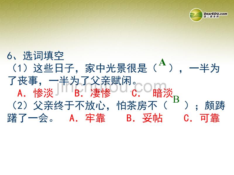 河南省范县白衣阁乡二中八年级语文上册 背影复习课件 新人教版_第5页