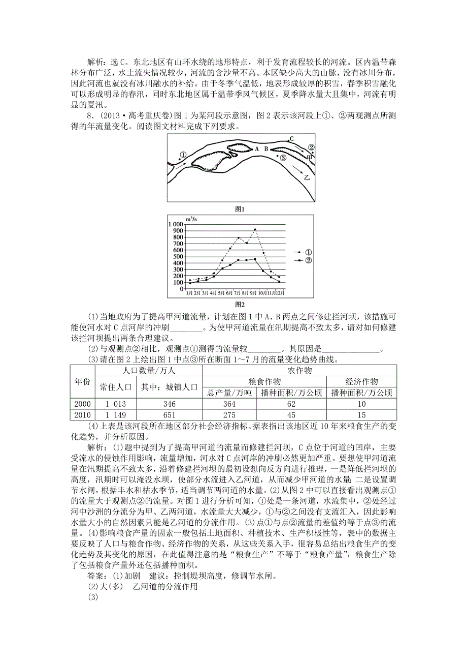 山东高考地理二轮复习 第四单元 地球上的水单元集训（均为高考真题）_第3页