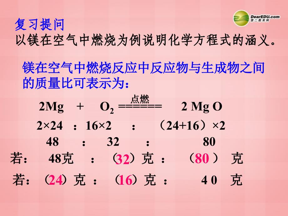 辽宁省铁岭县莲花中学中考化学总复习 第五单元 化学方程式 课题3 利用化学方程式的简单计算课件_第3页