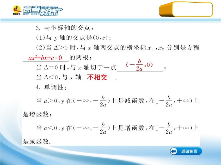 高三数学第一轮复习（高考教练）考点14 二次函数（理科）课件_第4页