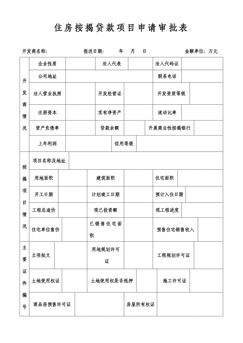 [专业文献]按揭项目申报资料新_第1页