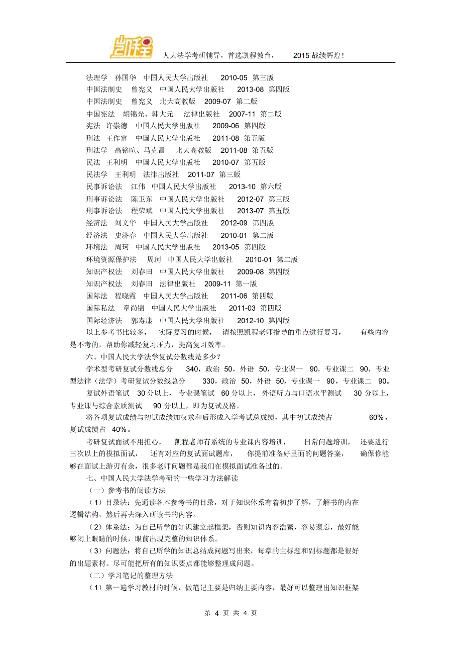 中国人民大学法学考研各方向竞争激烈程度分析_第4页