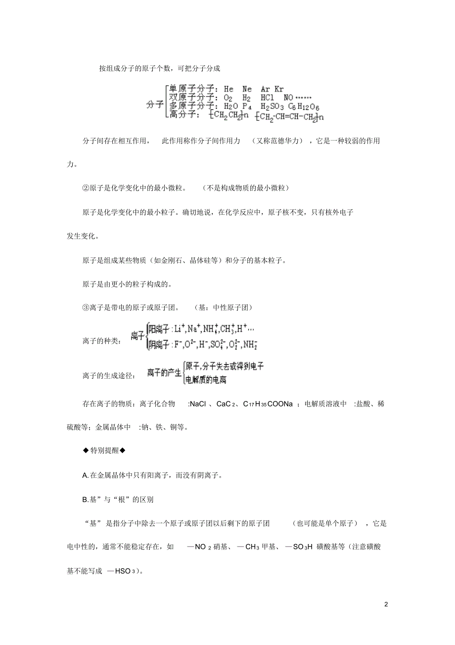 2016高考化学专题讲义：物质的组成性质和分类_第2页