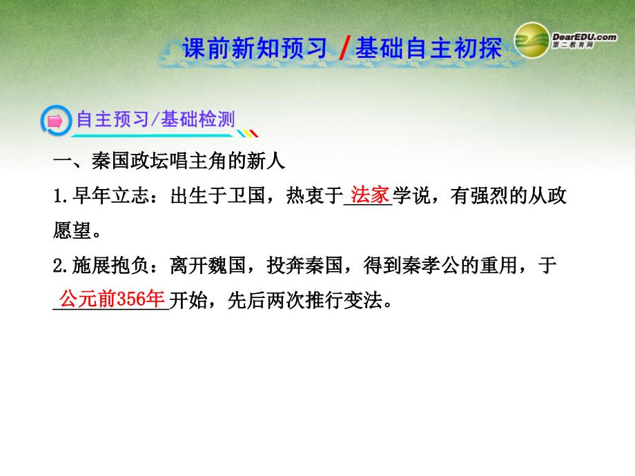 高中历史 2.2 “为秦开帝业”商鞅变法课件 新人教版选修1_第4页