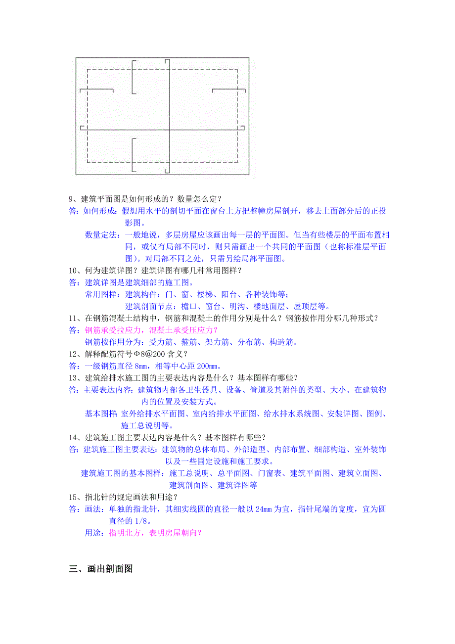 建筑工程制图复习题解答版_第3页