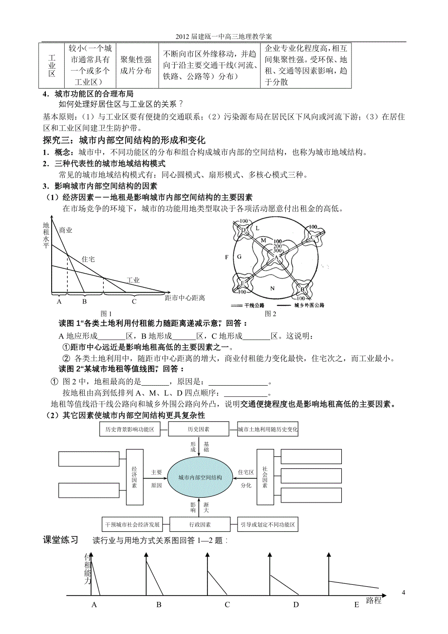 城市内部空间结构学案_第4页