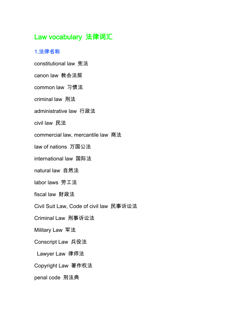 口译词汇之法律词汇_第1页
