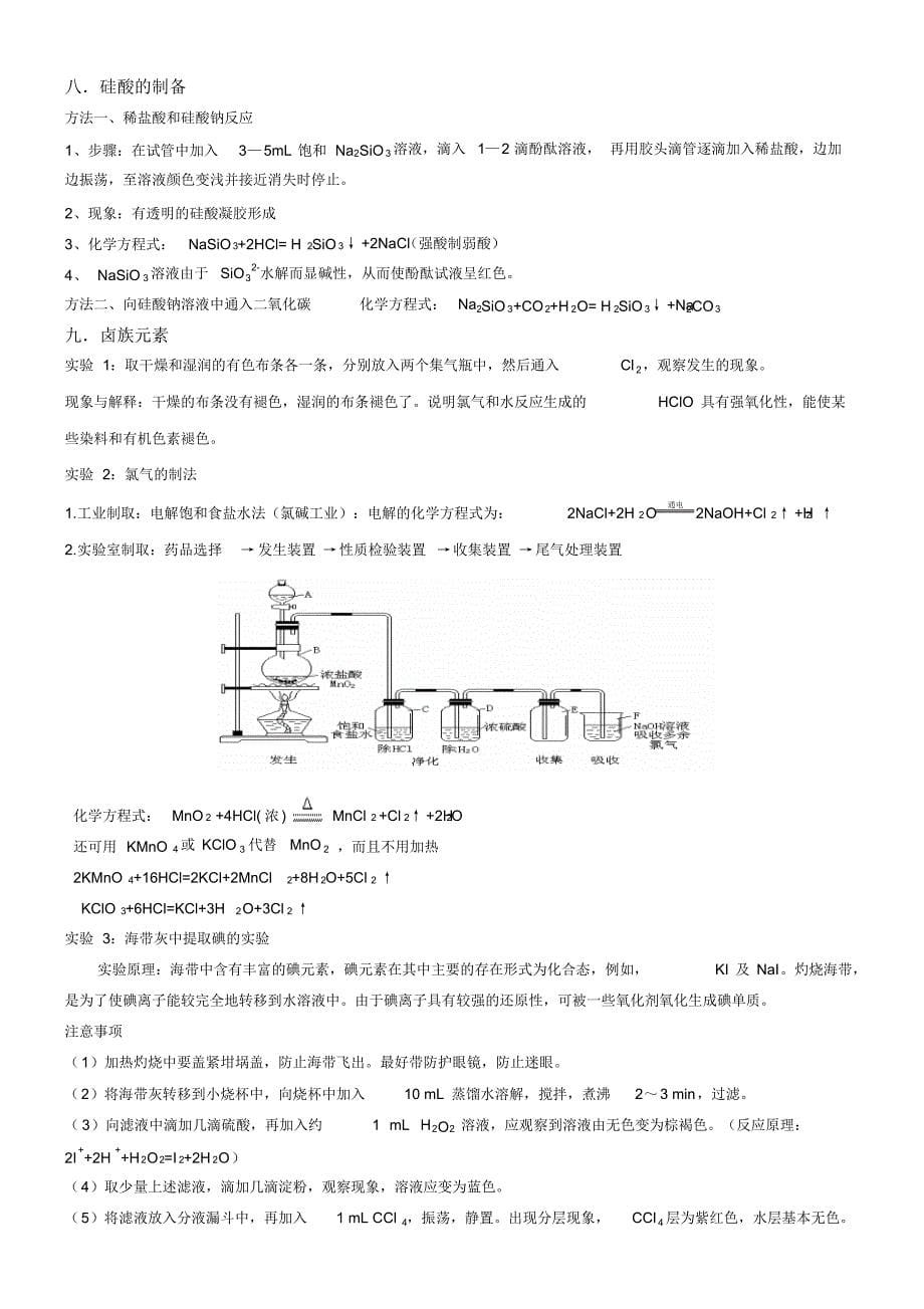 高中化学教材常考实验总结(经典)_第5页