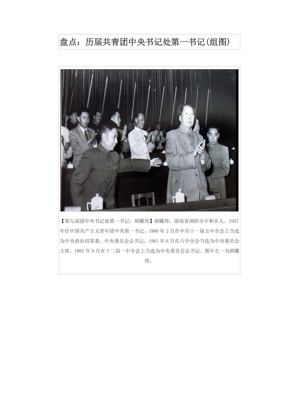 历届共青团中央书记处第一书记_第1页