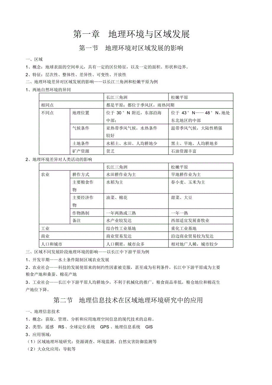 高中地理必修三知识点汇总_第1页