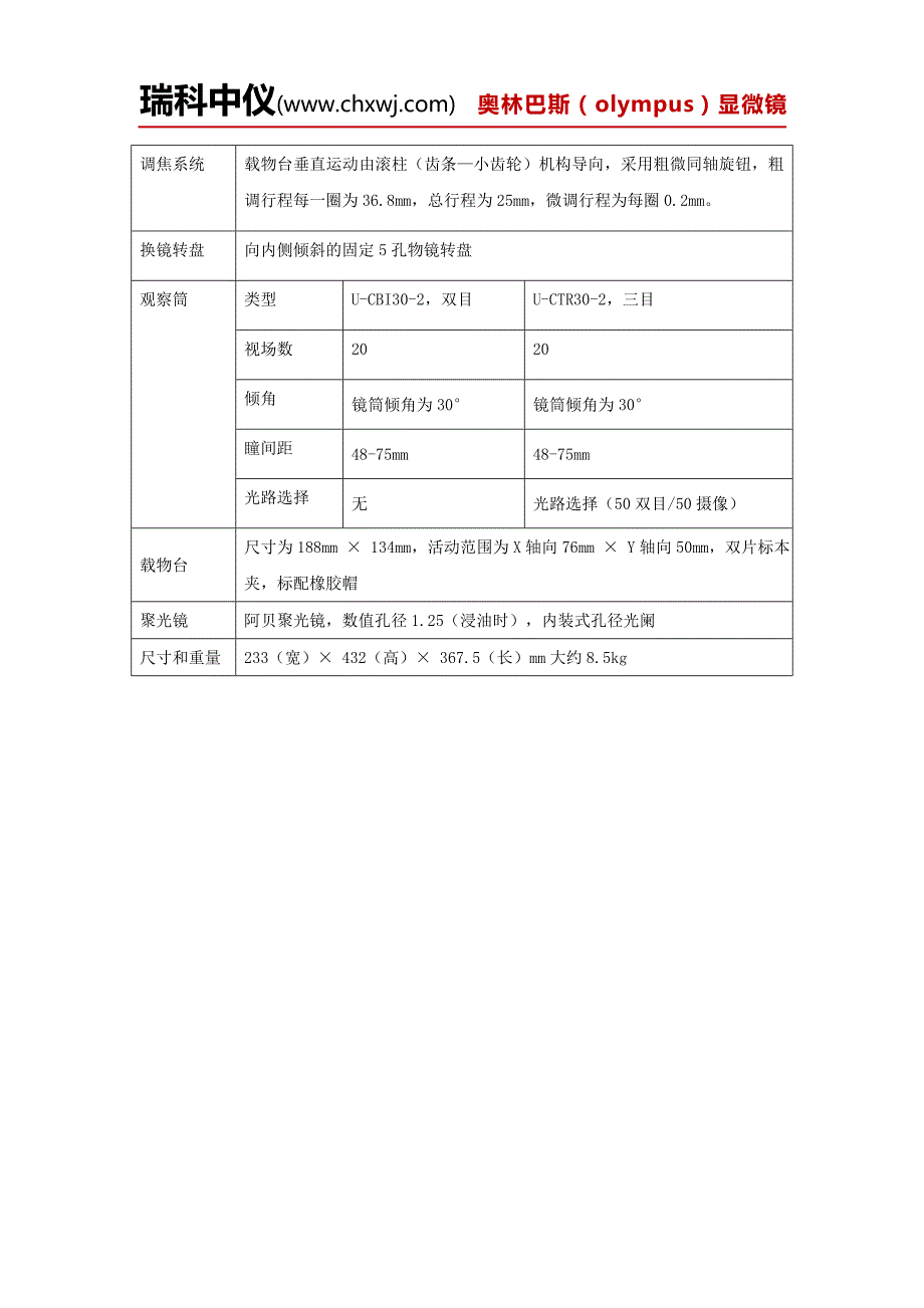 奥林巴斯生物显微镜CX41_第3页