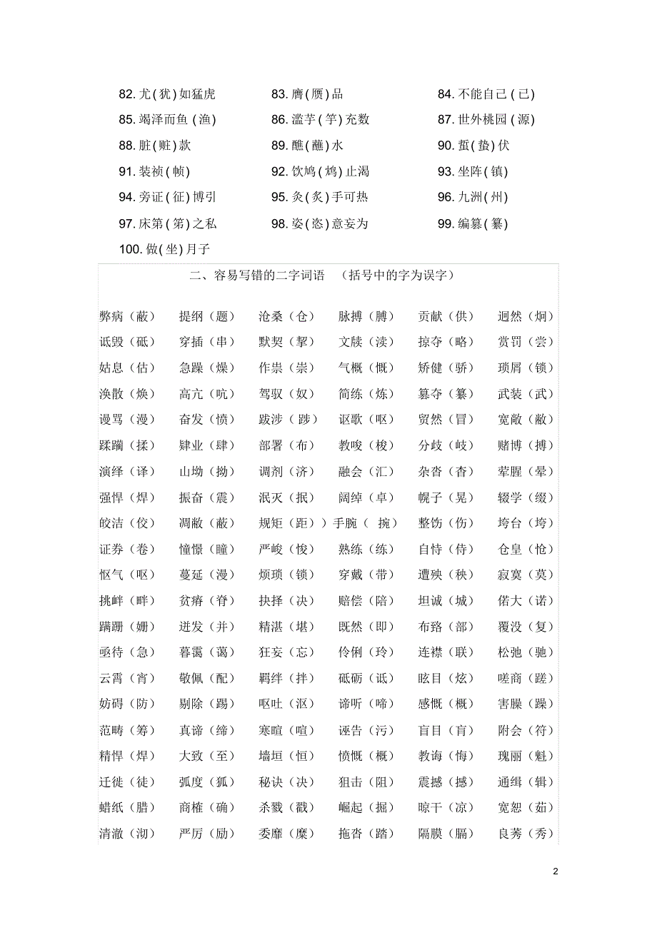 高中生易错字词大全_第2页