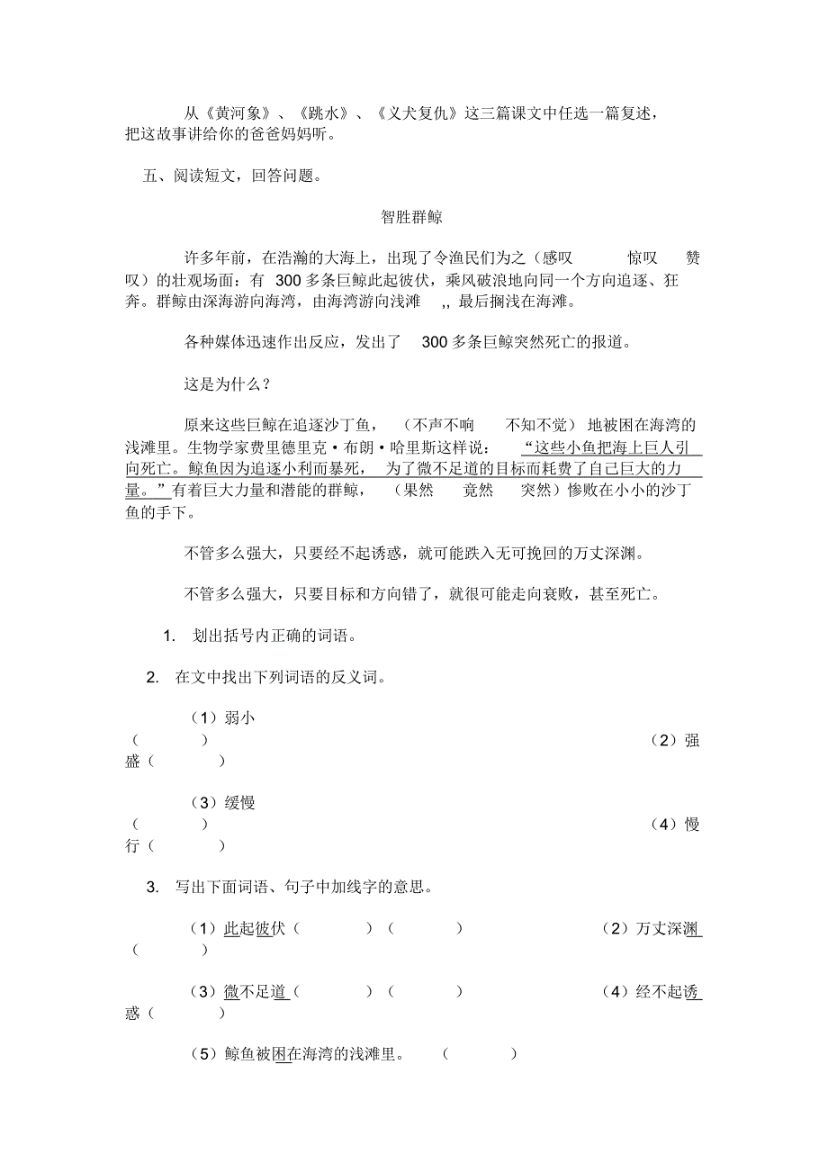 人教版五年级语文试卷22_第3页